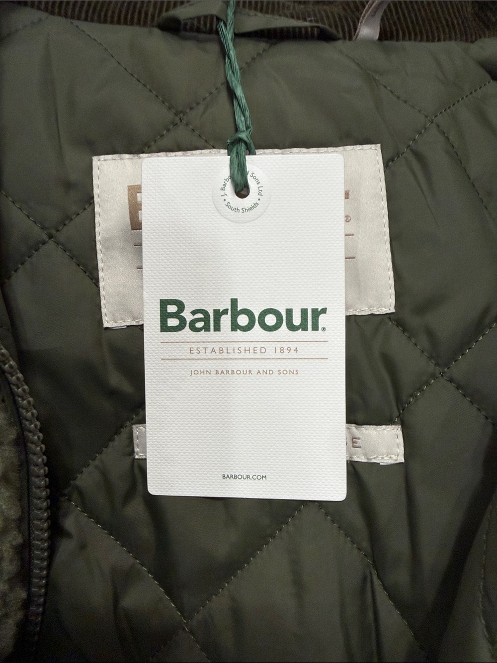 Barbour Women’s Two-Tone Olive Green Sherpa Zip Jacket - Picture 2 of 3